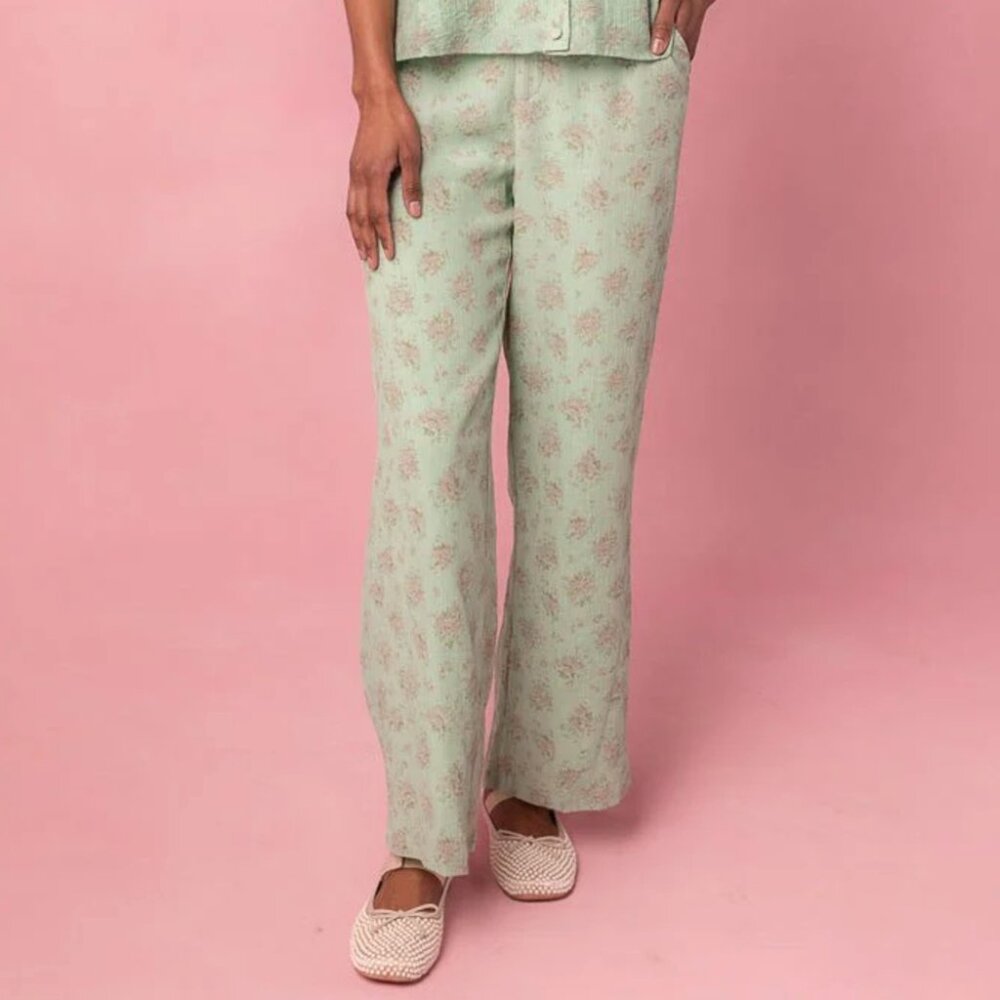 Ivy City Co. Hadley Floral Green Pants Cottagecore Romantic Coquette